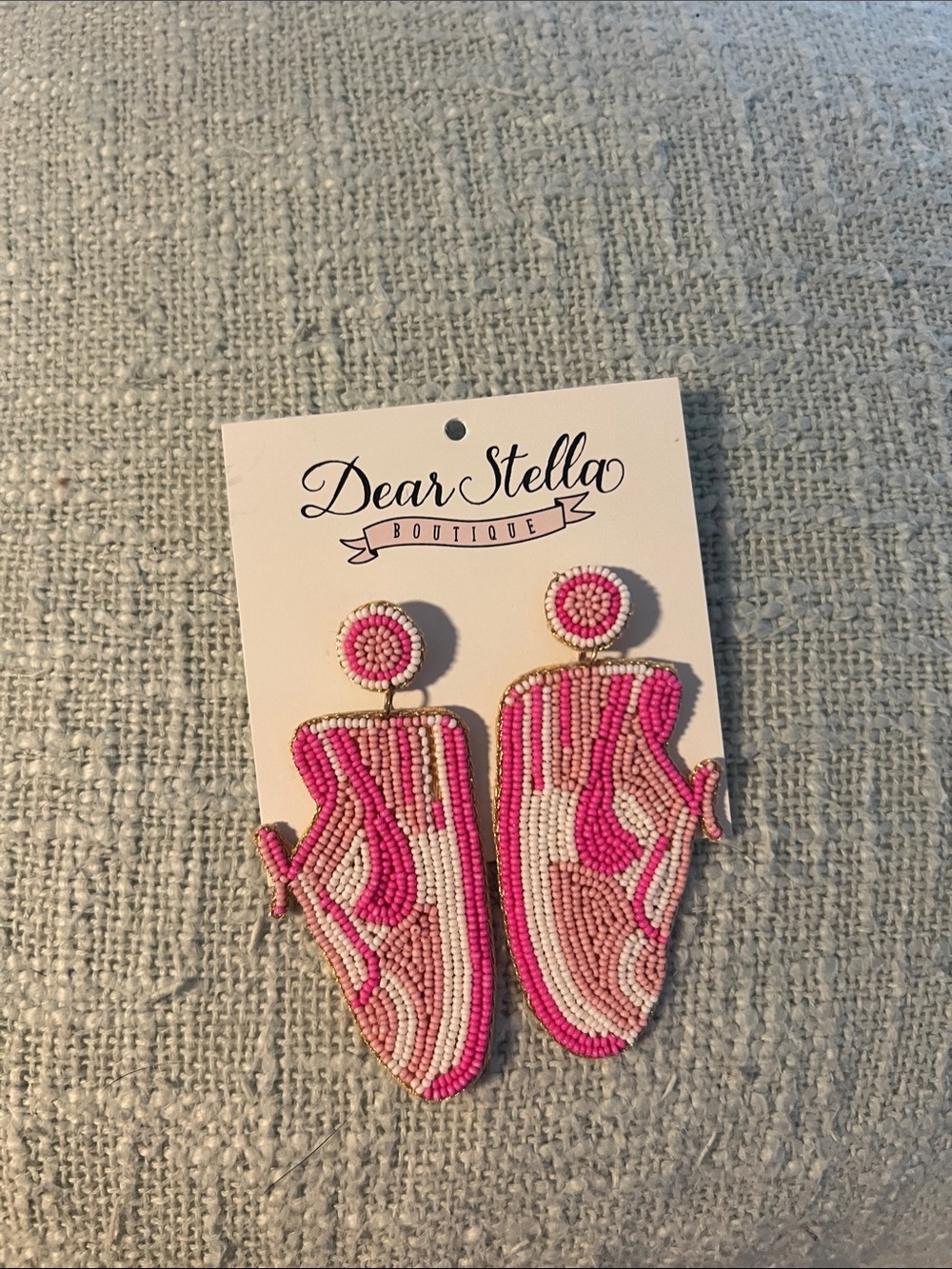 Pink Air Force One Beaded Dangle Earrings